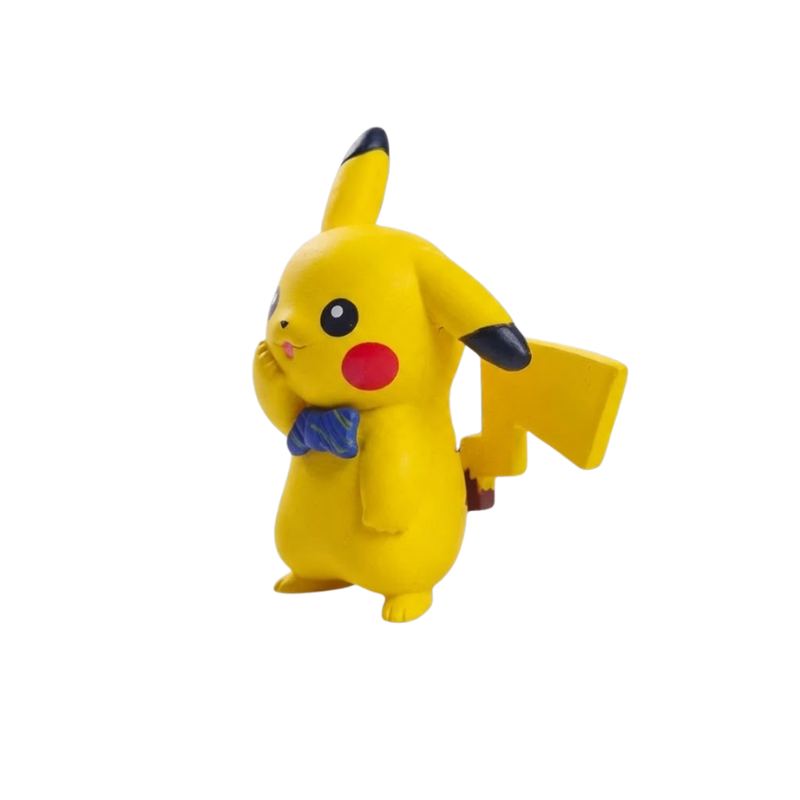 Figurine Pikachu jaune inspirée du personnage emblématique de l’univers Pokémon.