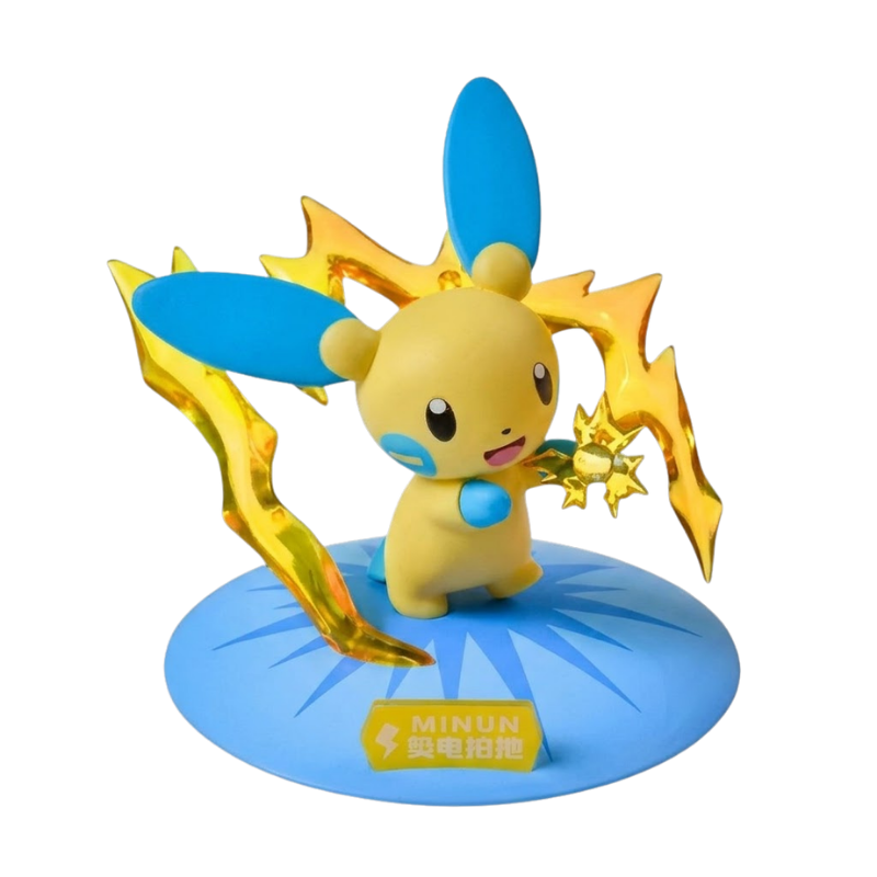 Figurine de collection Posipi et Négapi Pokémon avec des détails soignés et des couleurs vives.