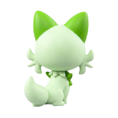 Figurine de collection Poussacha Pokémon avec des détails soignés et des couleurs fidèles.