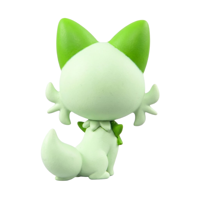 Figurine de collection Poussacha Pokémon avec des détails soignés et des couleurs fidèles.