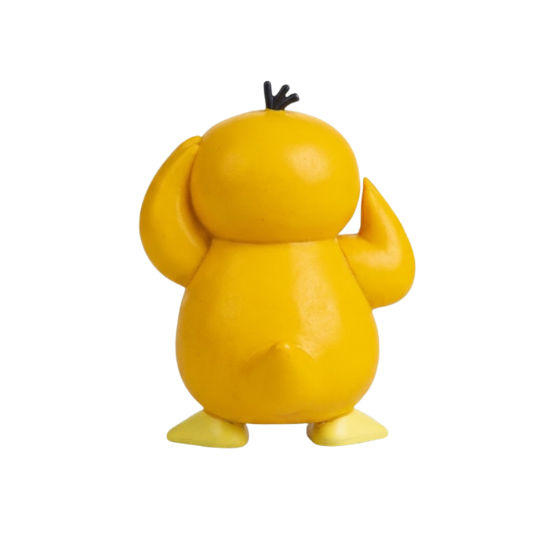 Figurine Psykokwak avec ses petites ailes, ses pattes palmées et son apparence de canard.