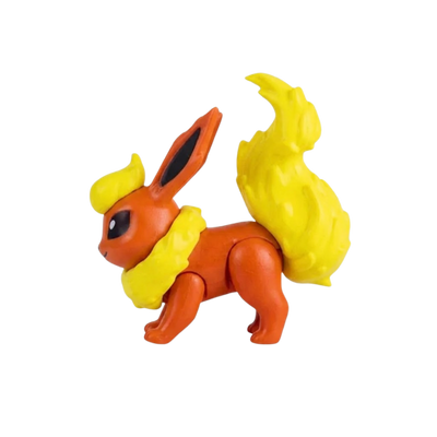 Figurine de collection Pyroli Pokémon avec des détails soignés et des couleurs vives.