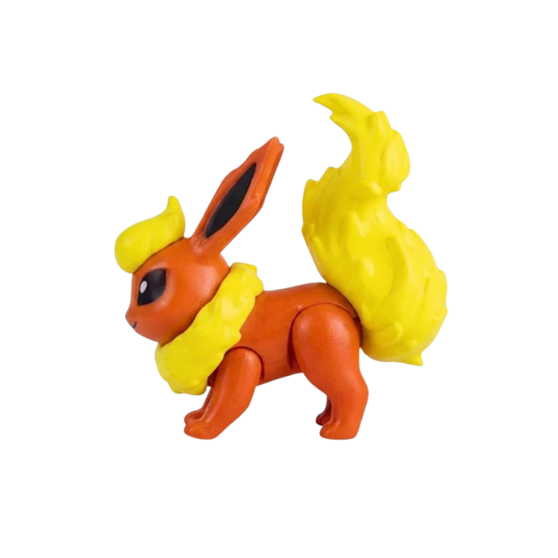 Figurine de collection Pyroli Pokémon avec des détails soignés et des couleurs vives.