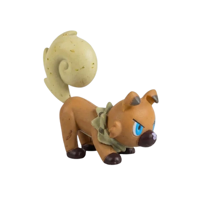 Figurine Rocabot Pokémon avec ses grandes oreilles pointues et son collier de pierres caractéristique.