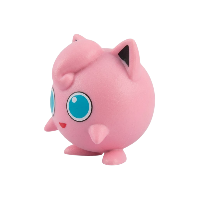 Figurine Rondoudou rose inspirée du personnage emblématique de l’univers Pokémon.
