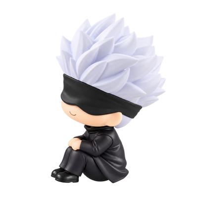 Figurine Satoru Gojo au style mignon pour les fans de Jujutsu Kaisen.