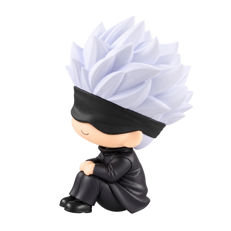 Figurine Satoru Gojo au style mignon pour les fans de Jujutsu Kaisen.
