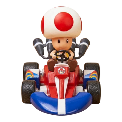 Figura de Super Mario que representa a Toad con su estilo Mario Kart.