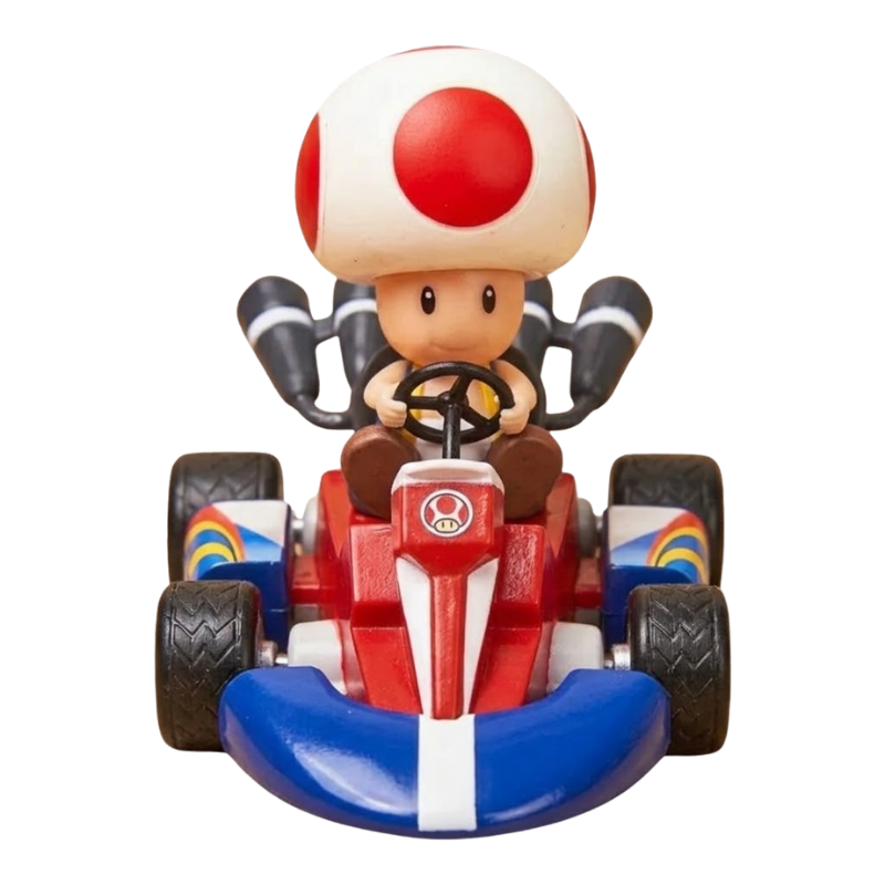 Figura de Super Mario que representa a Toad con su estilo Mario Kart.
