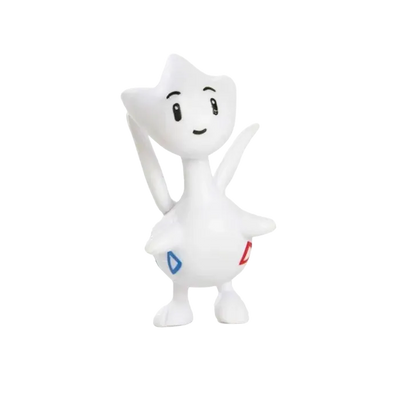 Figurine Togetic Pokémon blanche avec ses petites ailes et son apparence adorable.