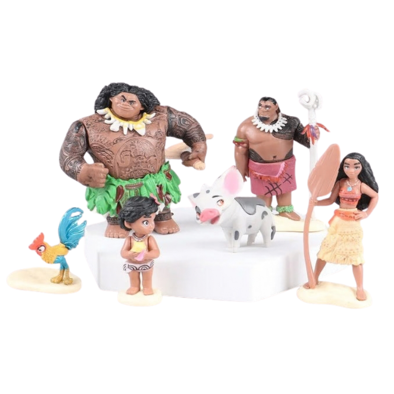 Lote de seis figuras de Vaiana de Disney