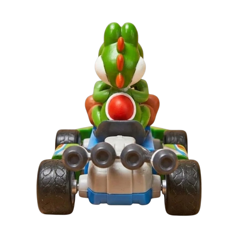 Figura de Super Mario que representa a Yoshi con su estilo Mario Kart.